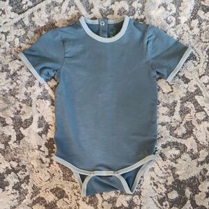 Little Liam For Kate Quinn Slate Blue Kids Bodysuit